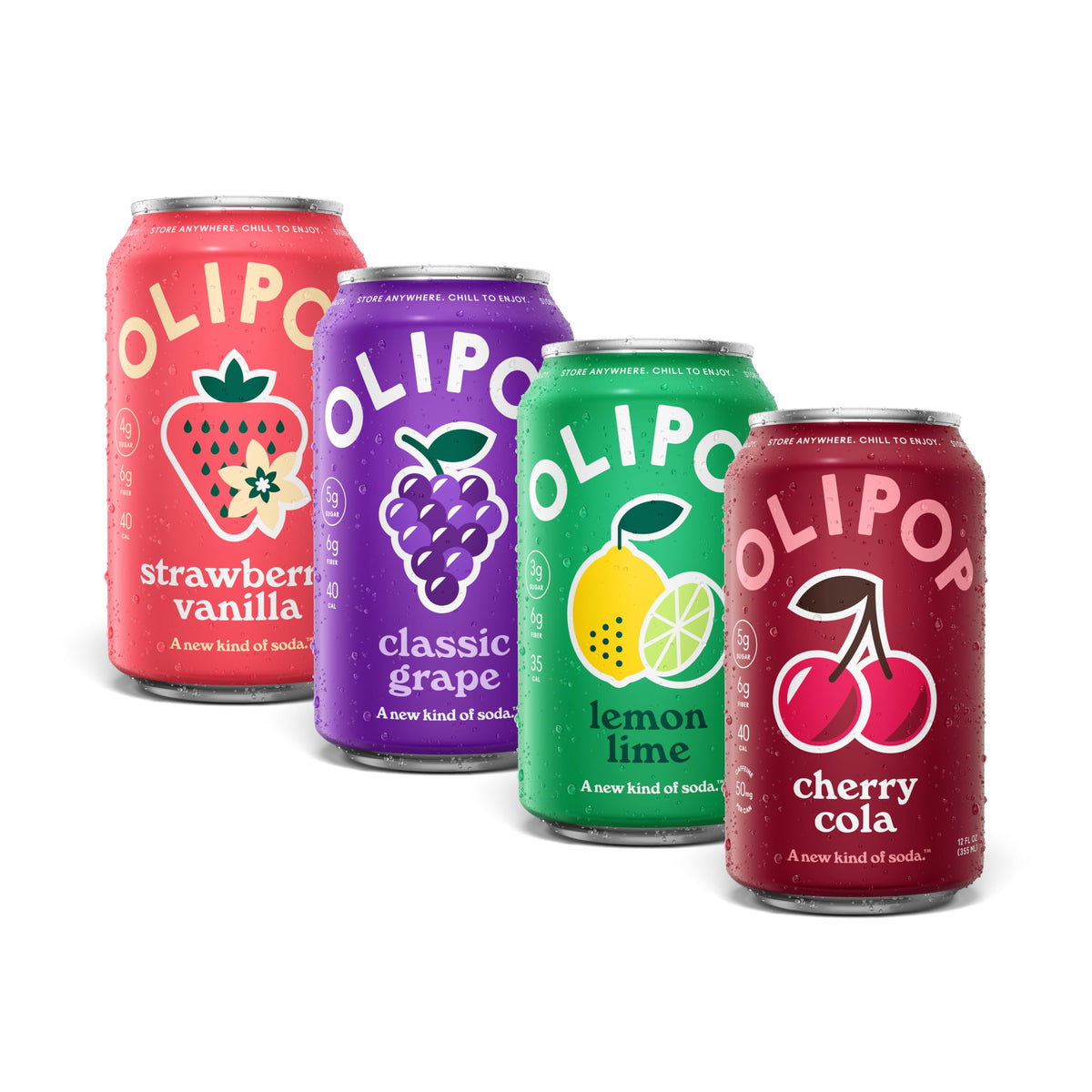 OLIPOP Prebiotic Soda with 6g Fiber, 12 oz, 12 Pack