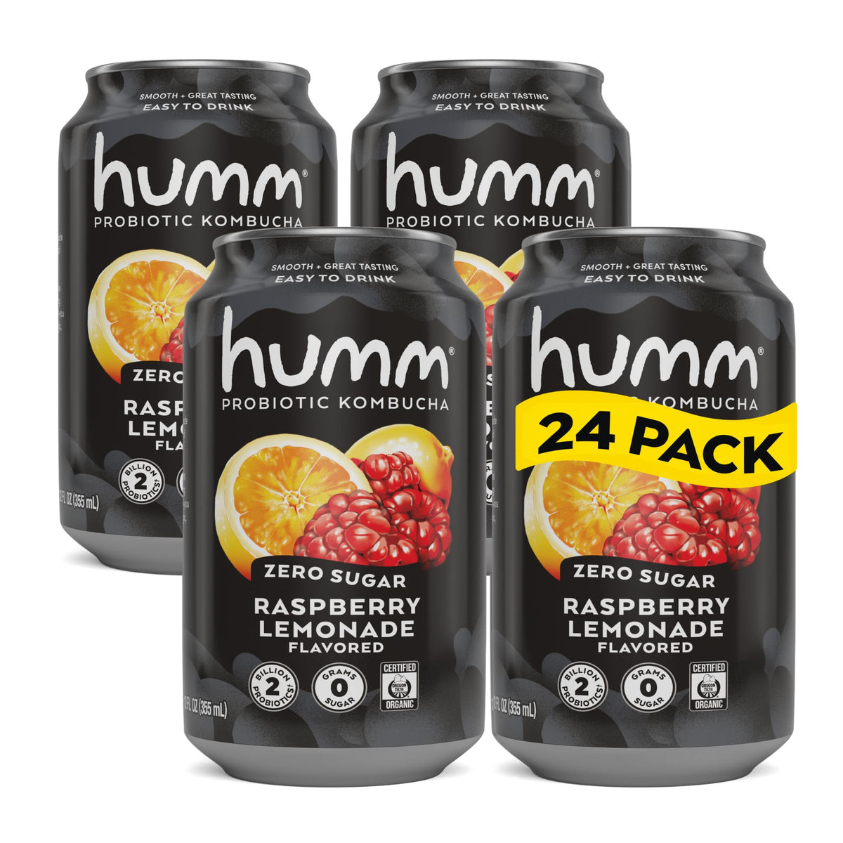 Humm Zero Sugar Probiotic Kombucha 12 oz Cans