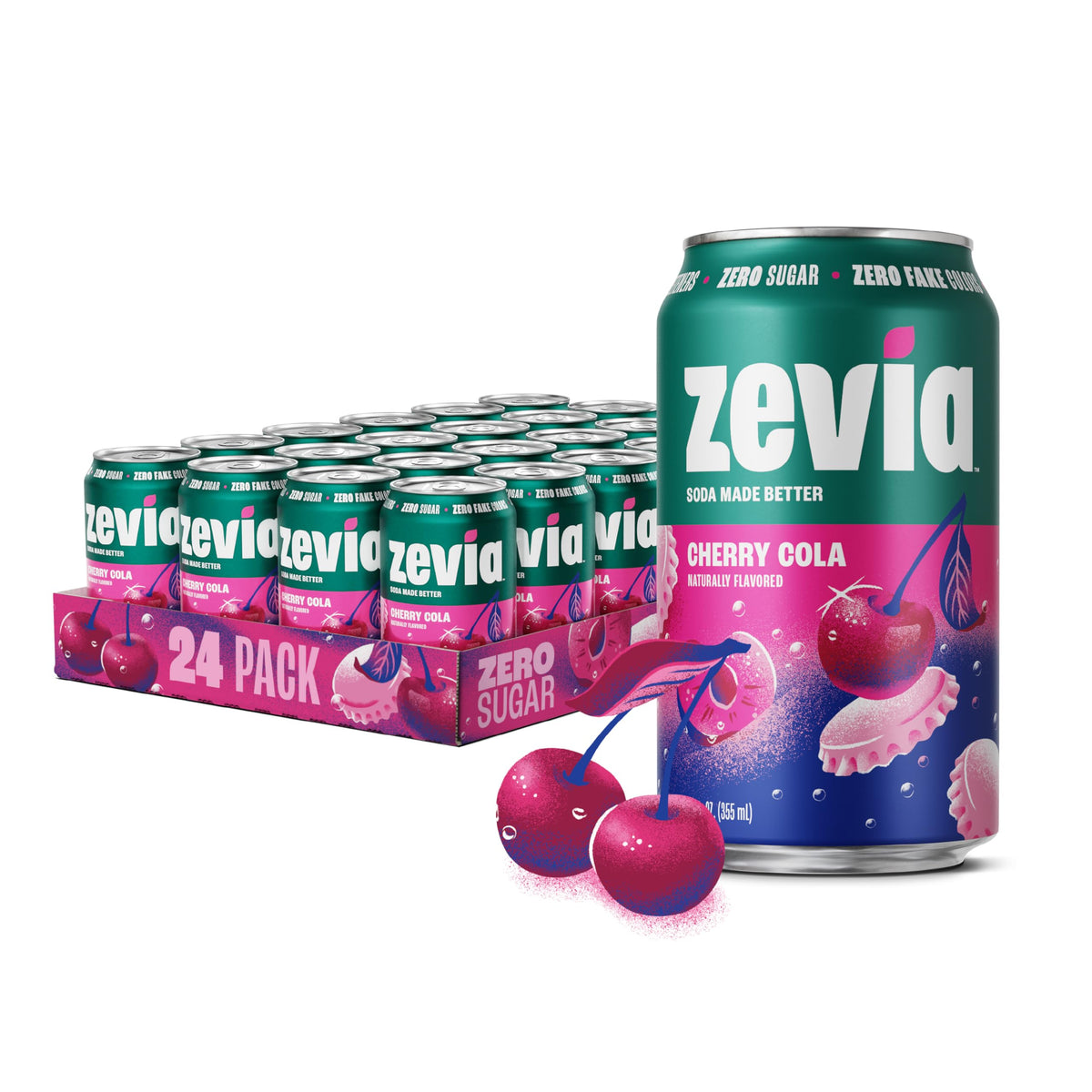 Zevia Zero Calorie Vanilla Cola Soda with Natural Flavors