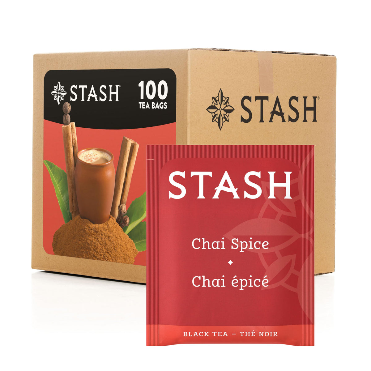 STASH Chai Spice Black Tea, 100 Bags Bulk Pack, Caffeinated